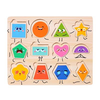 Quebra-cabeças de Madeira Montessori Placas de Pegar com as Mãos Tangram Quebra-cabeças Brinquedos Brinquedos Educacionais para Bebês Veículo de Desenho Animado Animais Frutas Quebra-cabeças 3D