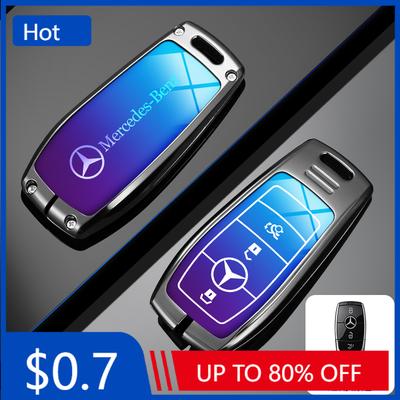Autocollant de Voiture Coque de Protection pour Clé de Voiture à Distance en Alliage pour Mercedes Benz AMG Classe A C E S G GLC CLE CLA GLB GLS W177 W205 W213 W