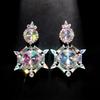 Exaggerated rhinestone earrings, oversized accessories, crystal earrings, party jewelry gifts