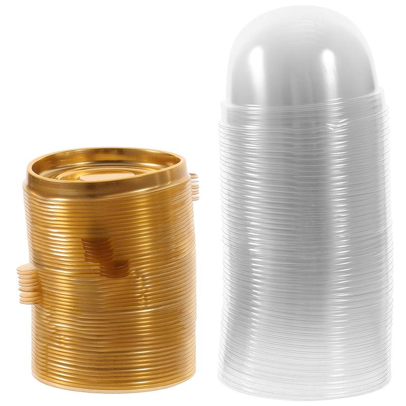 50 stücke Kunststoff Mooncake Dome Boxen Disposible Runde Eigelb Knackig Cupcake Boxen Dessert Mousse Trays Container