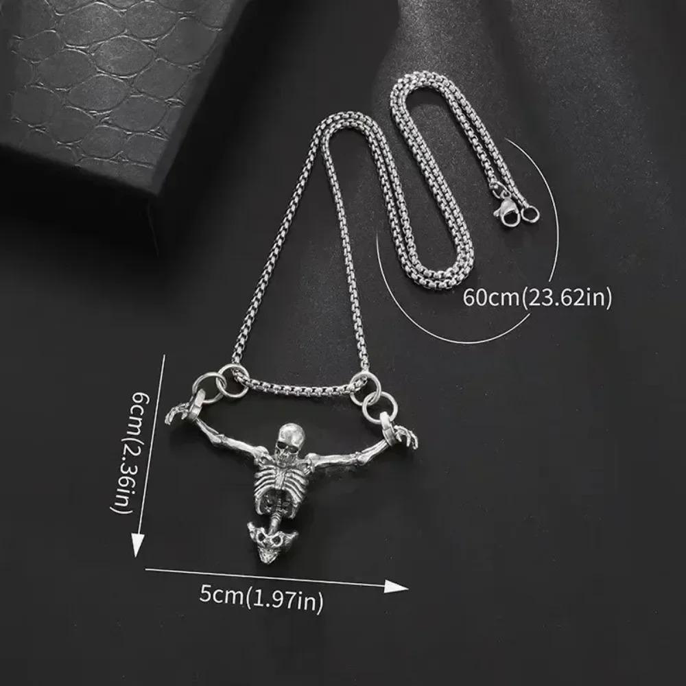 Punk Hip Hop Skull Pendant Necklace for Men Women Vintage Gothic Punished Man Design Fashion Hip Hop Jewelry