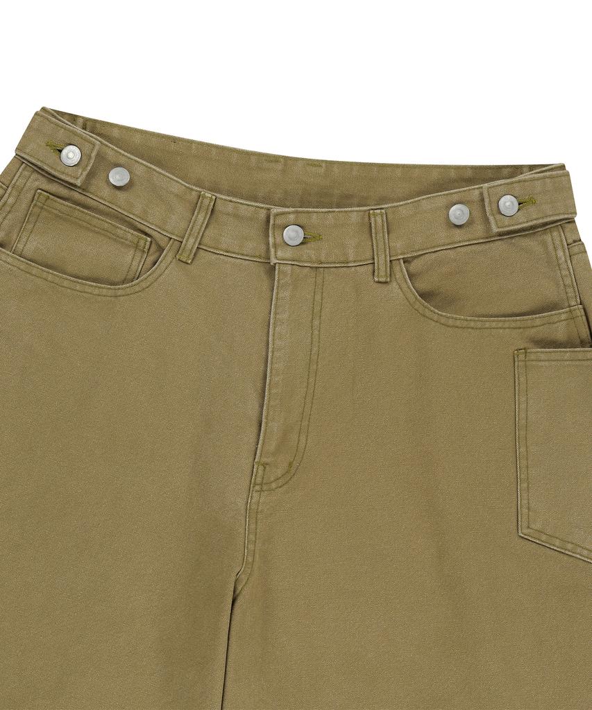 ENDOOR Washed Utility Bermuda Pants (Beige)