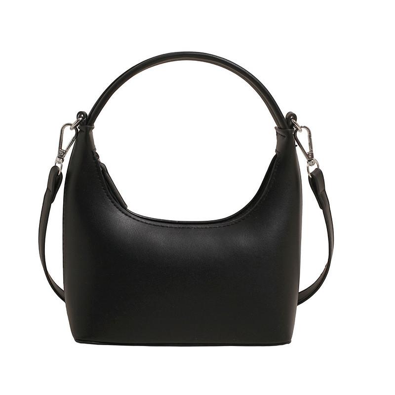 Pu Moon Shape Handbag For Women Summer Casual Fashion Purse With Zipper Closure