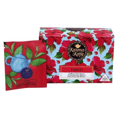 Čaj z jahod, ibišku a celosie (20 balení, 2g), Tahiti, konvice Karma