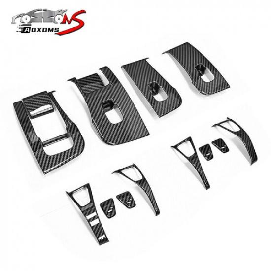 For 2017-2021 Tesla Model 3/Y Carbon Fiber Window Lift Panel Switch Cover Trim