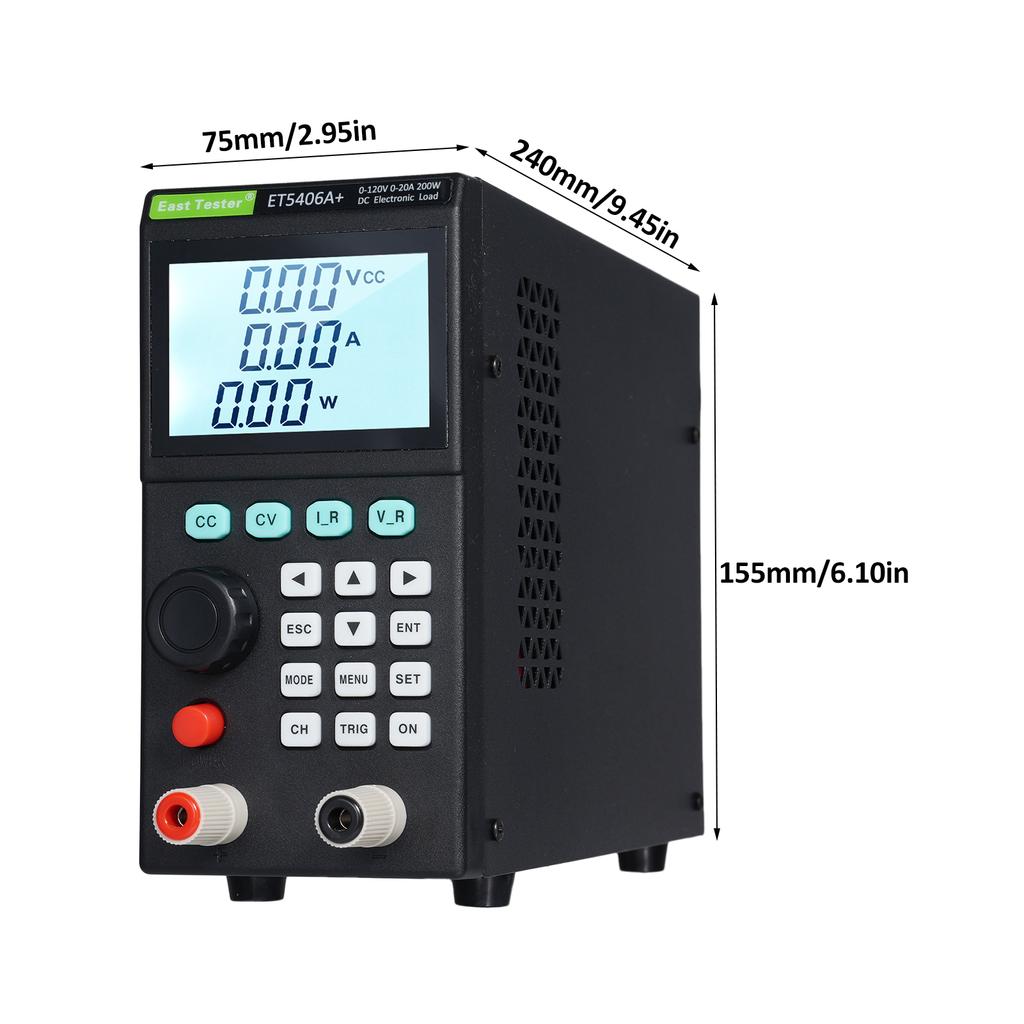 East Tester ET5406A+ 200W 0-120V 0-20A Programmable DC Electronic Load Tester 1mV1mA Mini Battery