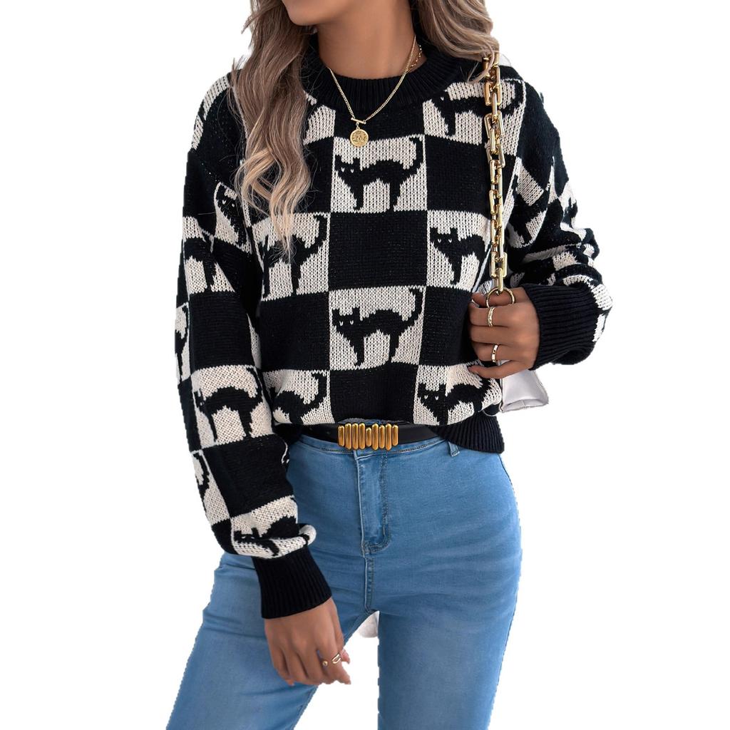 Autumn and Winter Halloween, Long-sleeved Pullover Sweater for Women