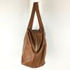 FURLA Leather Boston Handbag Brown Women’s Barrel Purse Bag(USED)