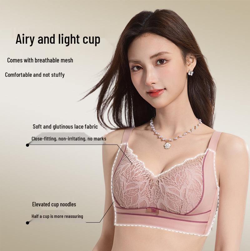 Lace Wire-Free Plus Size Bra for Large Busts: Minimizing, Shaping, Push-Up Comfort, Reduces Underarm Fat - New Style