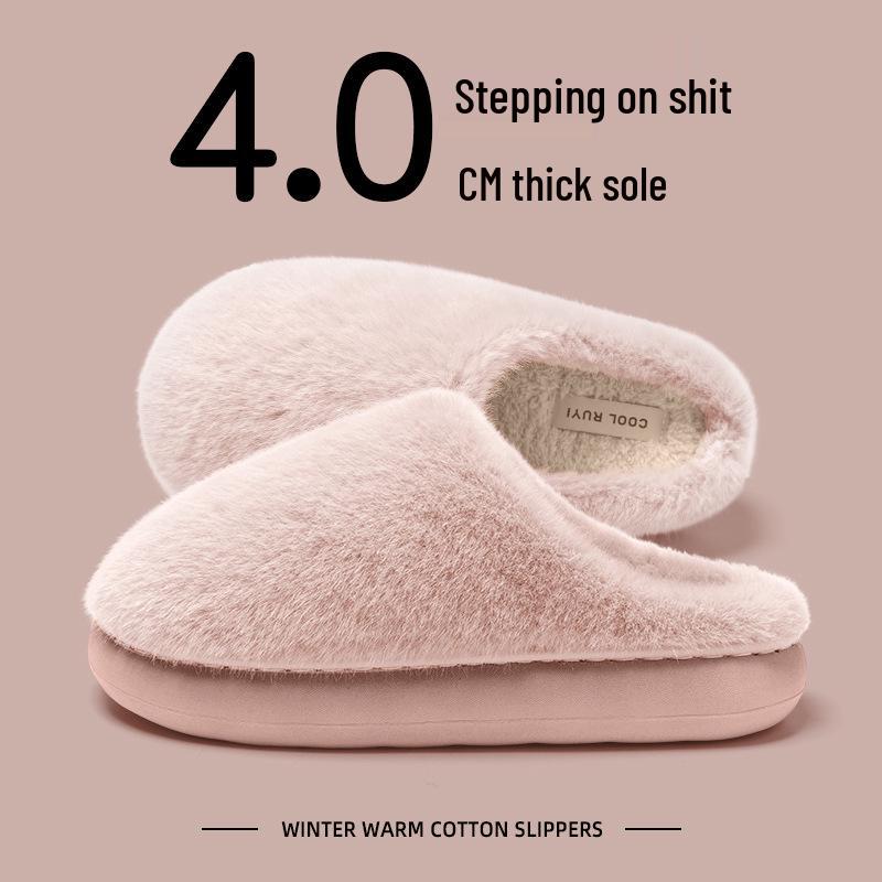 Women's Furry Cotton Slippers: Cozy, Velvet-Lined for Fall & Winter, Indoor/Outdoor, Also Available for Men