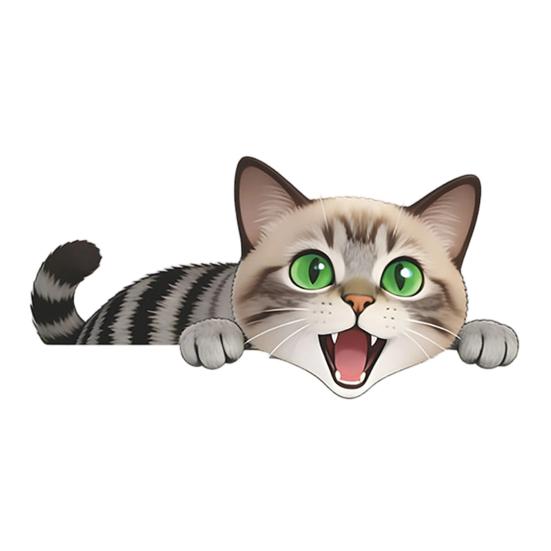xiaobudian Наклейки на рамку выключателя, Мультяшные животные, Милый кот, Водонепроницаемые съемные наклейки для выключателя, Настенных розеток, Спальни, Гостиной серый