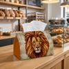 1pc Majestic Natural Tissue Box-Lion Portrait Golden Mane,Durable Napkin Organizer,Kitchen,Dining,Home Decor-Decorative Tabletop Party Tissue Box,Fest