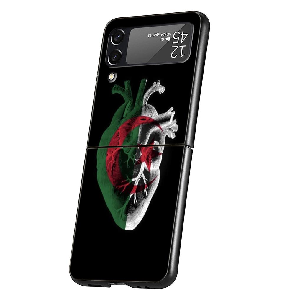 

Algeria Passport Hard PC Phone Case For Samsung Galaxy Z Flip 6 5 4 Black Cover For Galaxy Z Flip 3 Foldable Shockproof Capa Bag Z Flip 6