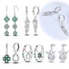 Green Clover Lucky Earrings for Women Girls Trendy Fashion Jewelry High Quality Dainty Elegant Gift