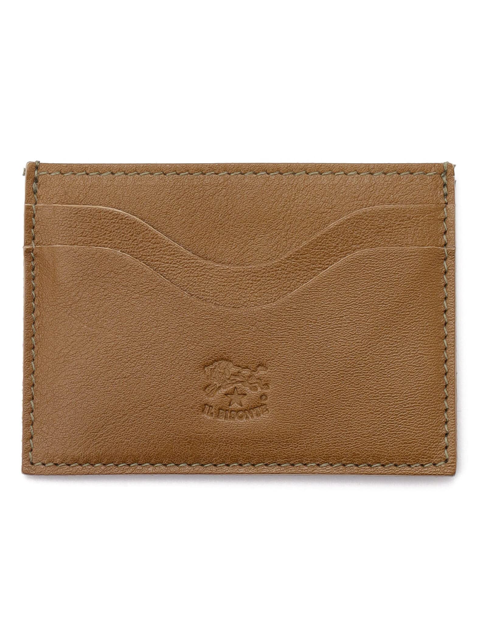 

IL BISONTE Card Case, Unisex, Cowhide Leather, Olive
