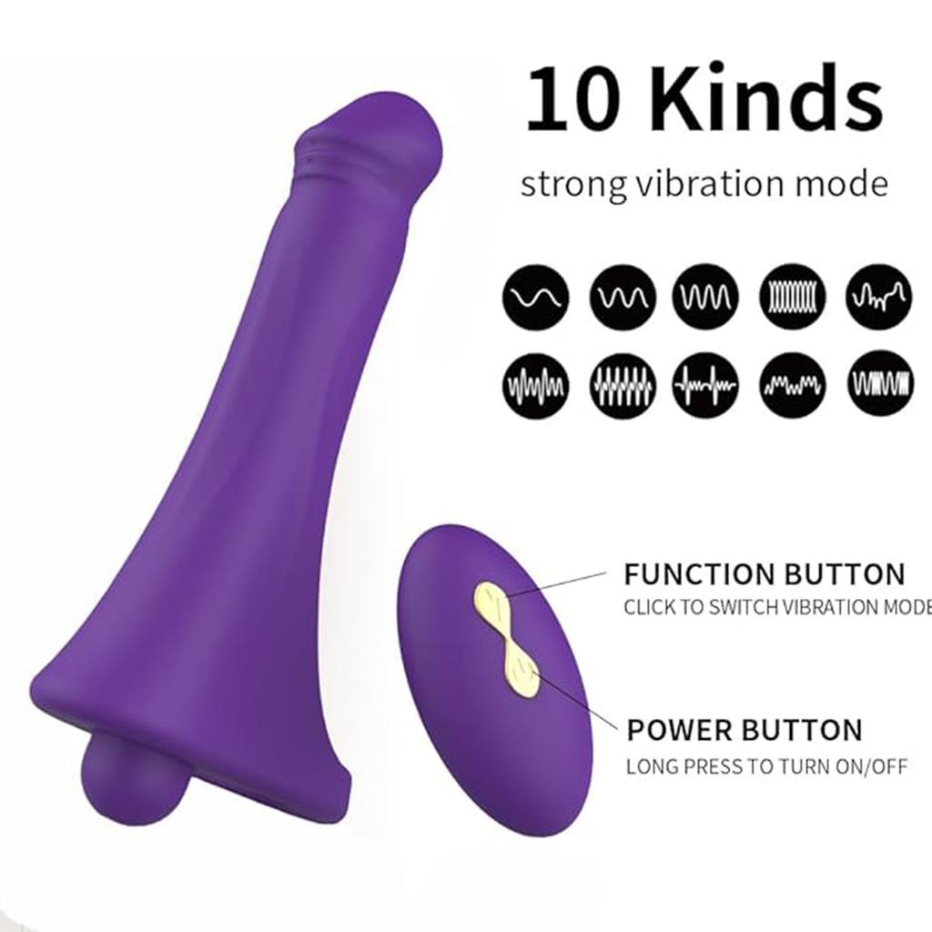 Dual Head Vibrating Dildo Penis Ring with Remote Penis Plug Vibrator, 10 Modes Female Clitoral G-spot Stimulator Adult Sex Toys