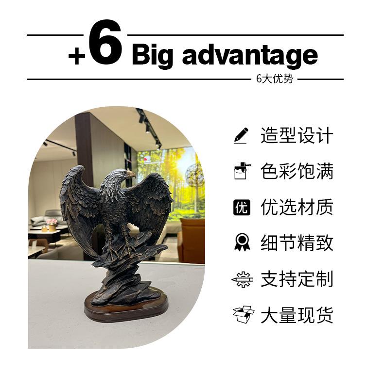 Bronze Resin Eagle Collectible Decorative Eagle Statue Home Decor Office Decor Statue, Art Decor Ornament, Birthday Holiday Gift