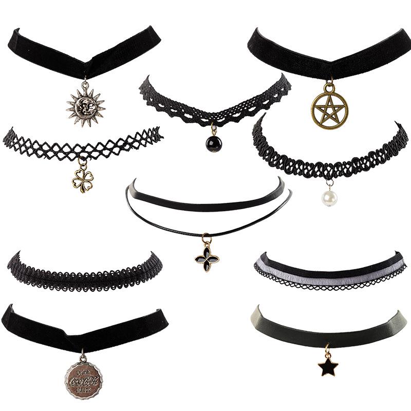 Korean Style Lace Choker Necklace Set