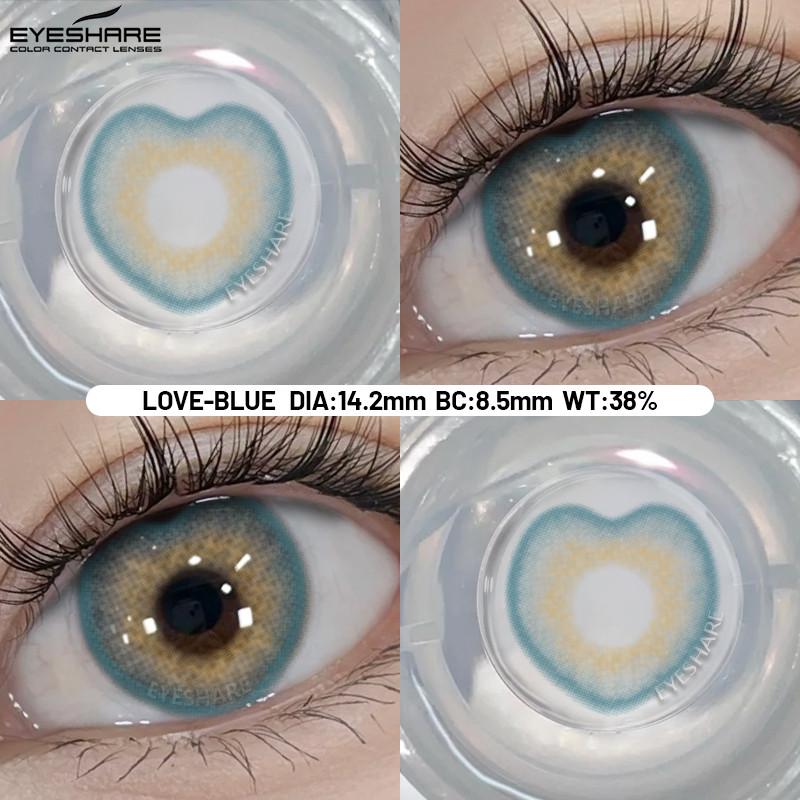 Eyeshare 1 Pair Blue Cosplay Contact Lenses for Eyes Blue Hot Anime Cosplay Lens 14.0~14.5mm Halloween Makeup Lens