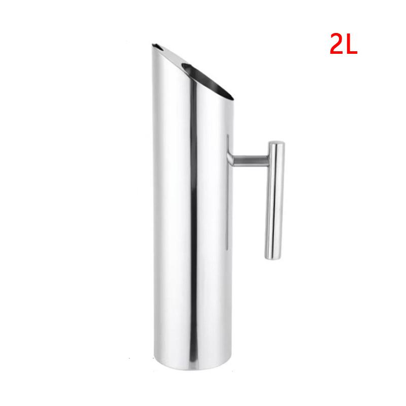 1/1.5/2L Pitcher Pot Kitchen Cold Wine Pitcher Stainless Steel Ice Jar Container Fruit Juice Pitchers Red Wine Divider Container