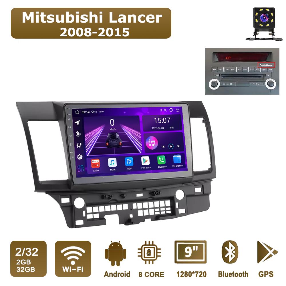 Android Car-Play Car Radio For Mitsubishi Lancer 2008-2015 Multimedia Player Head Unit Stereo GPS Navigation BT WIFI,8 CORE ,2+32GB