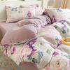 Pure Cotton Class A Maternal And Infant Grade Double-Layer Yarn Four-Piece Set, Summer Breathable Small Floral Dormitory Can Be Washed Without Pilling