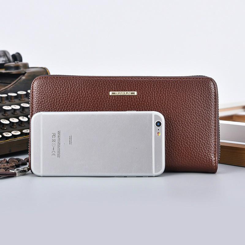 Herren Lange Geldbörse Business Casual Reißverschluss Multifunktionale Großraum-Mehrkarten-Handtasche