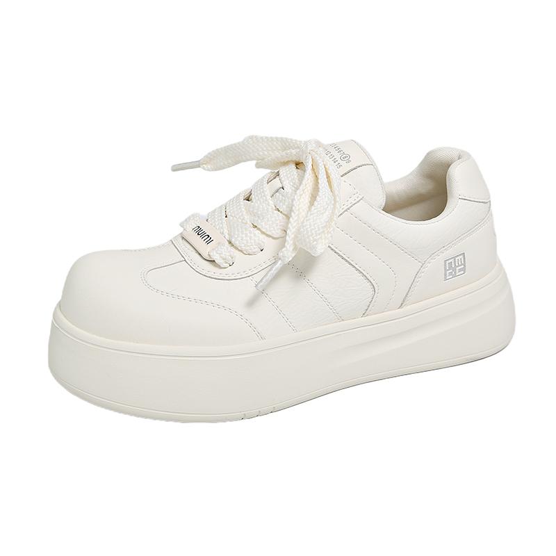 Fashion 2025 Spring Chunky Platform Sneakers for Women Retro Style Thick-Sole Casual Shoes Versatile White Sneakers Ins Trendy Must-Have