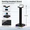 1 Set Headphone Backlight Aluminum Headphone Stand RGB Display Bracket Vertical Gaming Headset
