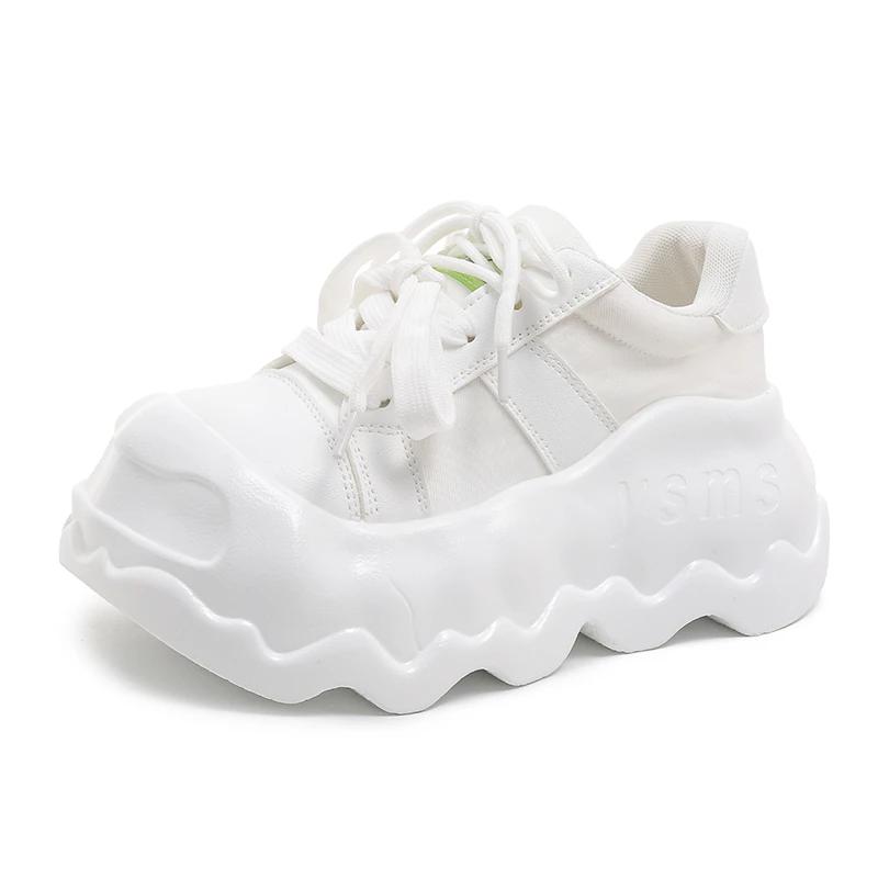 

Мода 8,5 см Женские Удобные Винтажные Дышащие Кроссовки Звезда Мода Толстый Каблук Милые Кроссовки Повседневные Беговые Платформа Спортивная Обувь 35 белый