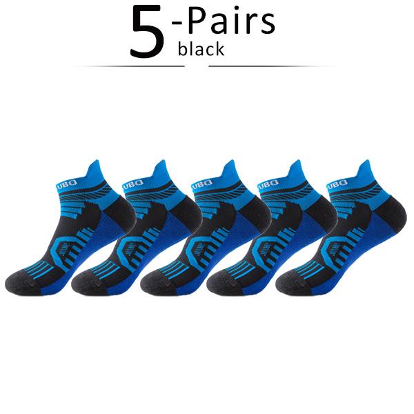 5 Pairs Run Sport Socks Professional Cotton Bright Color Breathable Deodorant Towel Bottom Outdoor Bike Basketball Travel Socks