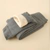 Girls' High-Waisted Camel Hair Cotton Pants for Winter - Three-Layer Thermal Uniform for Older Children