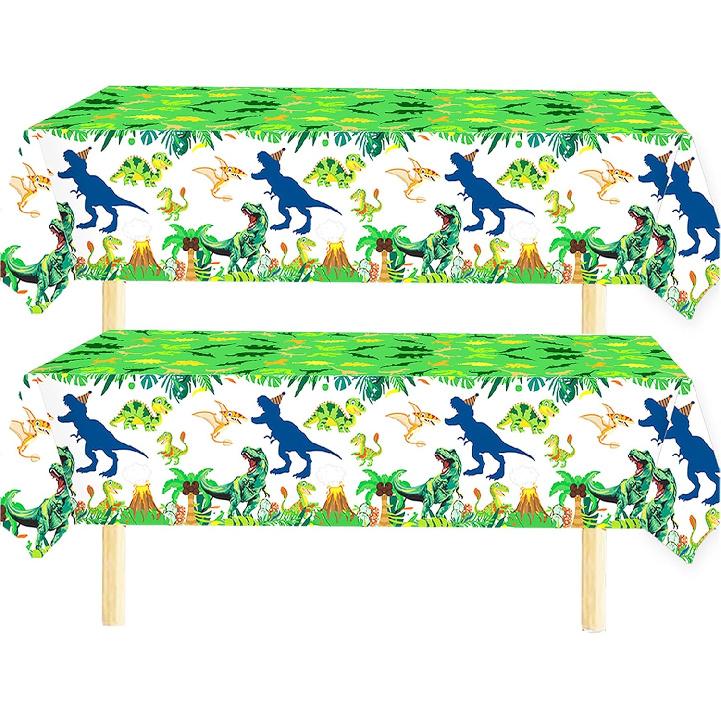 Dinosaur Birthday Decorations 2 year old Boy Plates Napkins and Cups Banners Table Cloth Three Rex Birthday Party Decorations for Boys Two Rex