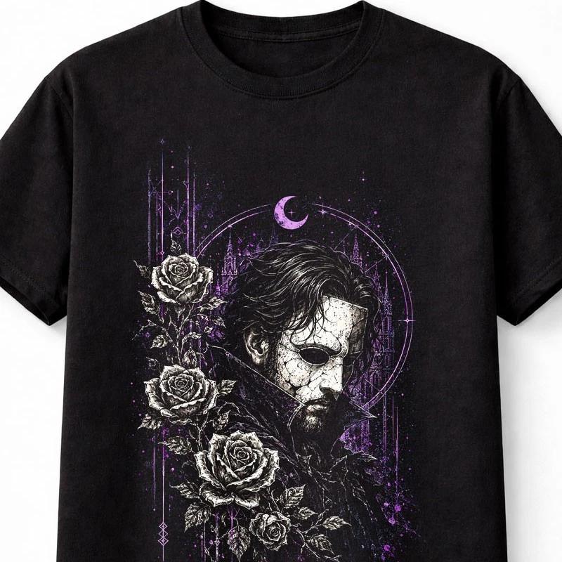 Phantom Of The Opera Purple Gothic Roses Mask Unisex TShirt S
