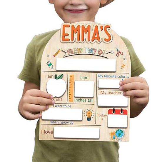 First Day of School Board Dry Erase Board Reusable Wooden First Day