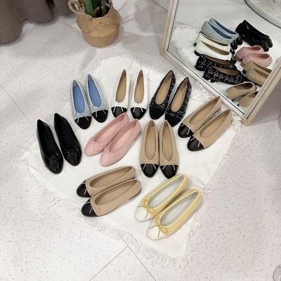 Classic Brand Flats Round Toes Women's Shoes Bowknot Ballet Shoes Shallow Slip-on Flat Shoes For Woman Genuine Leather Shoes