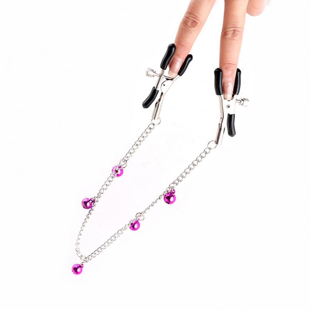 1Pair Breast Clamp Eye-Catching Enjoyment Metal Nipple Screw Clip With Bell For Adult Men And Women