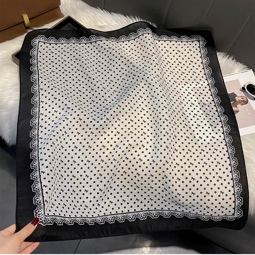 68Cm Small Square Simulated Silk Feminine Scarf Hijab Female Headband Kerchief Retro Neck Tie Shawl Wrap