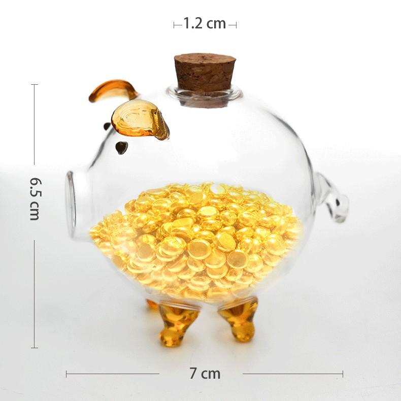 Mini Golden Bean Borosilicate Glass Piggy Bank & Wishing Bottle