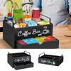 Wooden Coffee Rack Stylish Tea Shop Organizer Cup Holder Lid Holder Beverage Station Organizer Coffee Bar Accessories