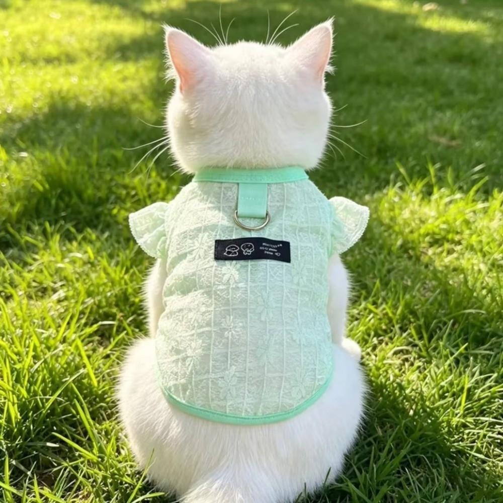 Airy Fabric Pet Cooling Vest Fly Sleeve Summer Dog Clothes Cute Dog Sunscreen Shirt Sun Protection
