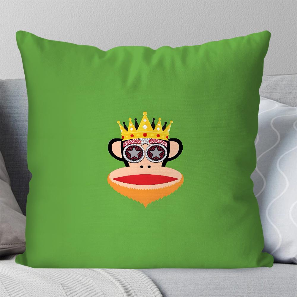 Cartoon P-Paul Frank Monkey Pillow Case Square Pillow Bedroom Sofa Leisure Comfort Cushion Car Living Room Home Decoration 40X40