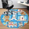 1PC Dogs Pets Office Round Area Rug, Mat Suitable For Office, Under Office Chairs Bedroom Living Room Home Decor, Room Deco