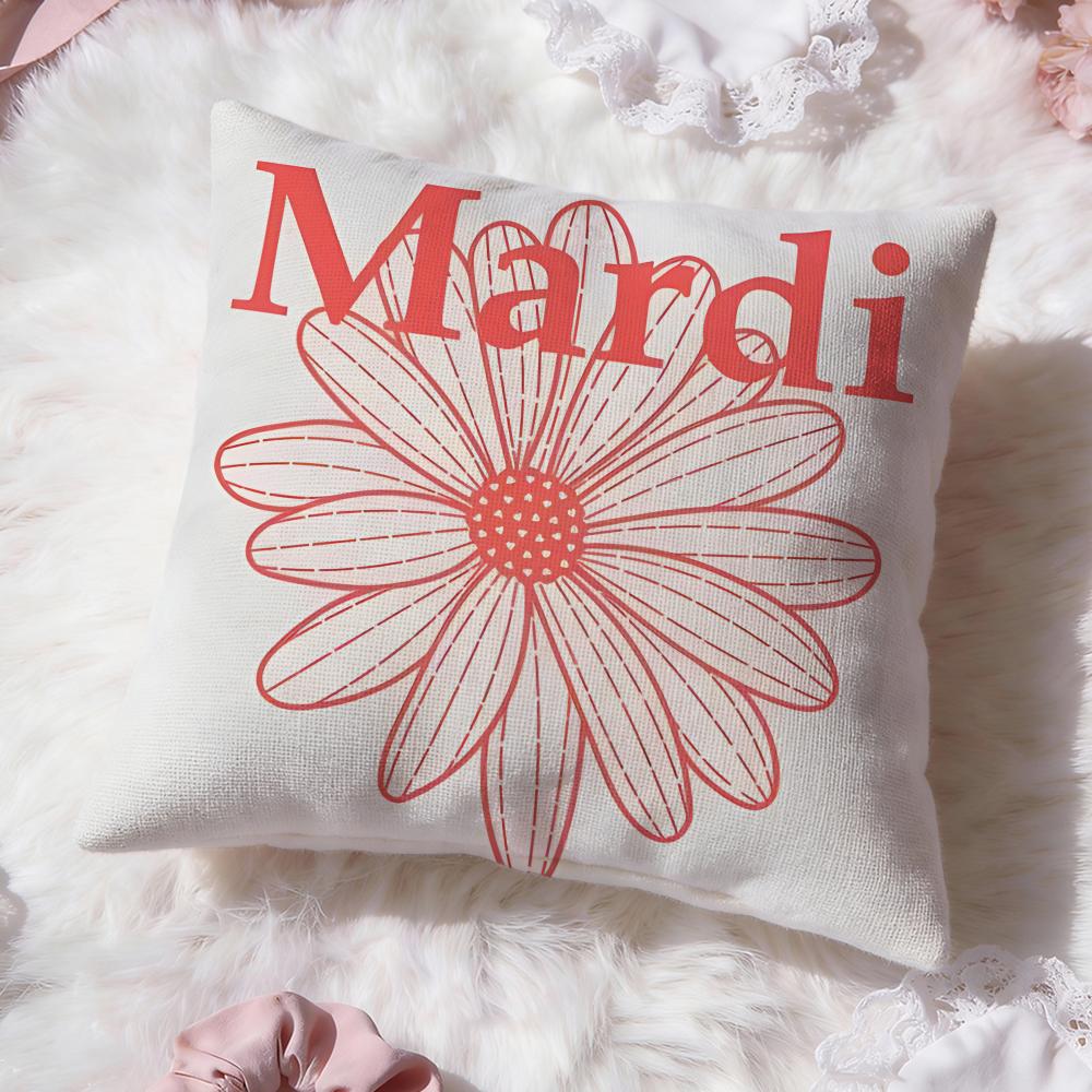 Brand M-Mardi MercrediS Cushion Cover Premium Comfort Reversible Pillow Cove -Two In One Design for Any Room & Car Interior