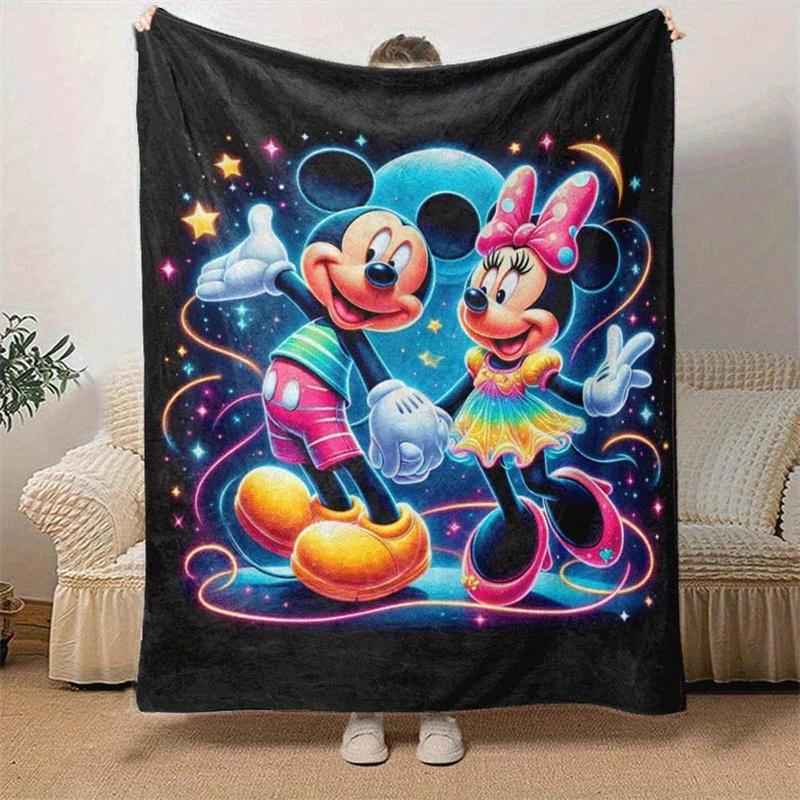 1pc Mickey Printing Blanket - Soft, All-Season Throw for Office Blanket, | Personalized Gift with Adorable Cartoon Design