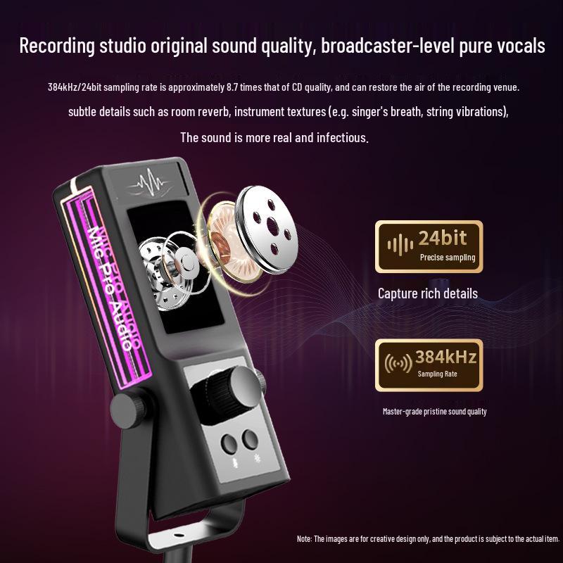 Private Mold USB Condenser Microphone with RGB Lighting – Ideal for Live Streaming, Recording, Noise Reduction, Gaming Commentary, and Esports.