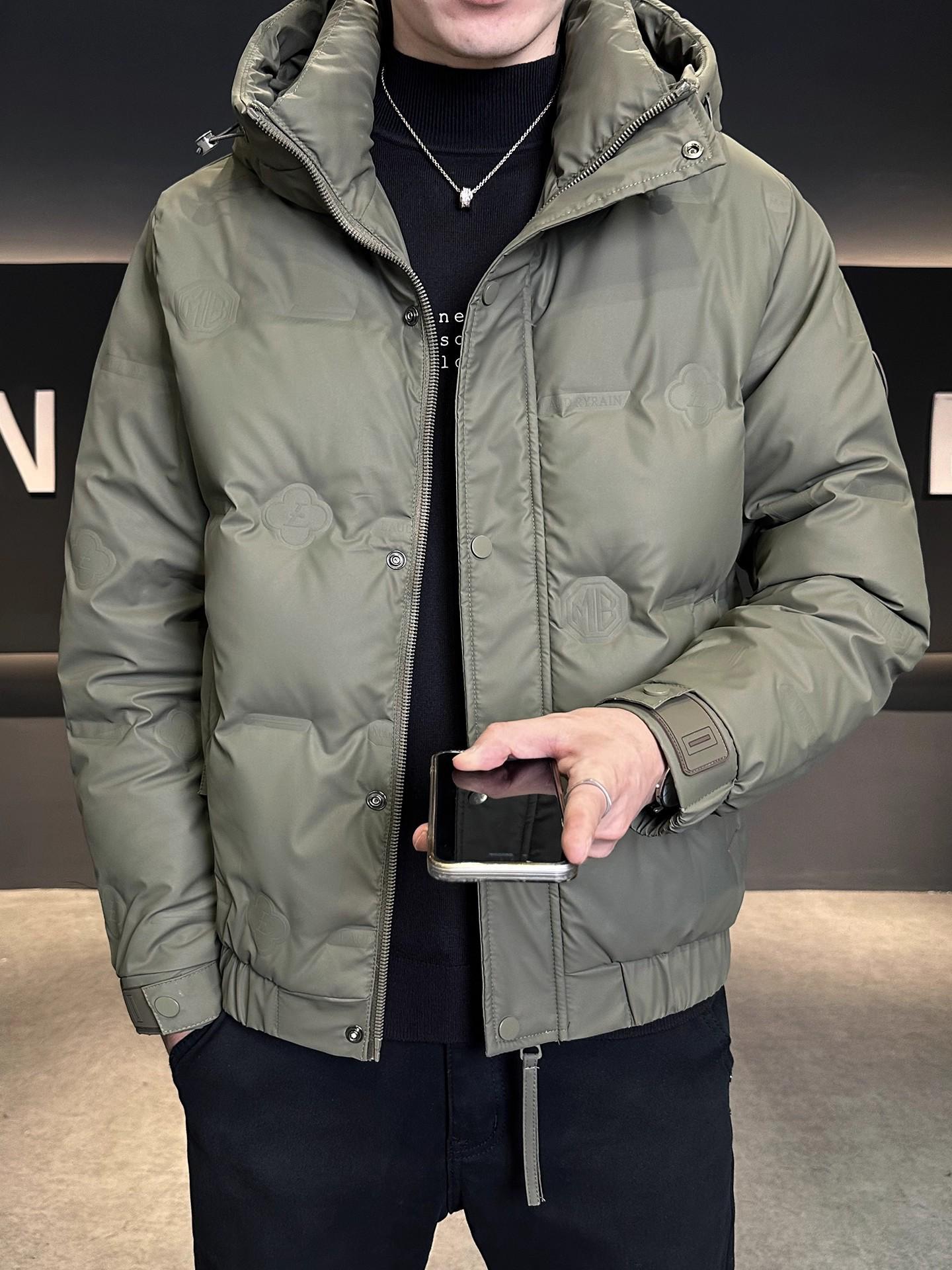 

Men s 2025 White Duck Down Hooded Winter Jacket, Lightweight, 550 Fill Power, Slim Fit, Warm and Trendy. L зелений
