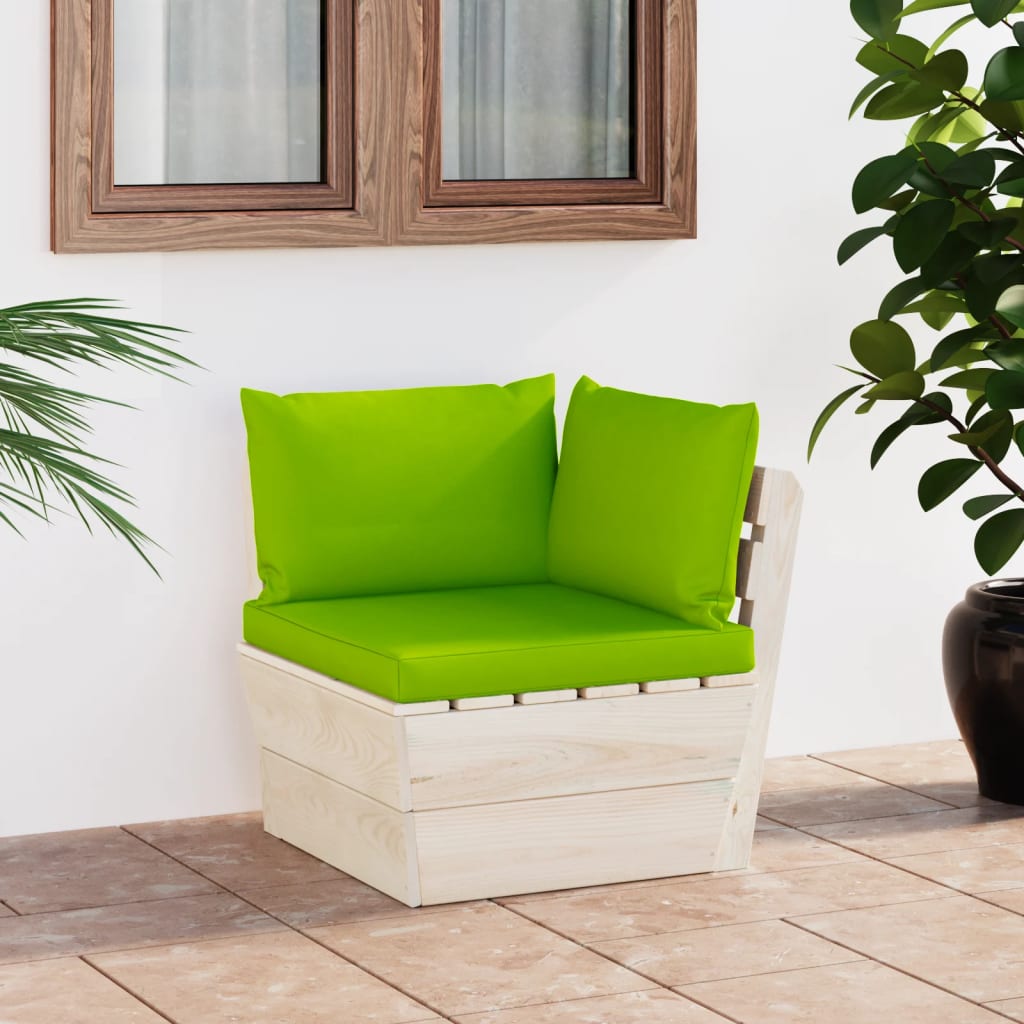 Garden Pallet Corner Sofa with Cushions Impregnated Spruce Wood