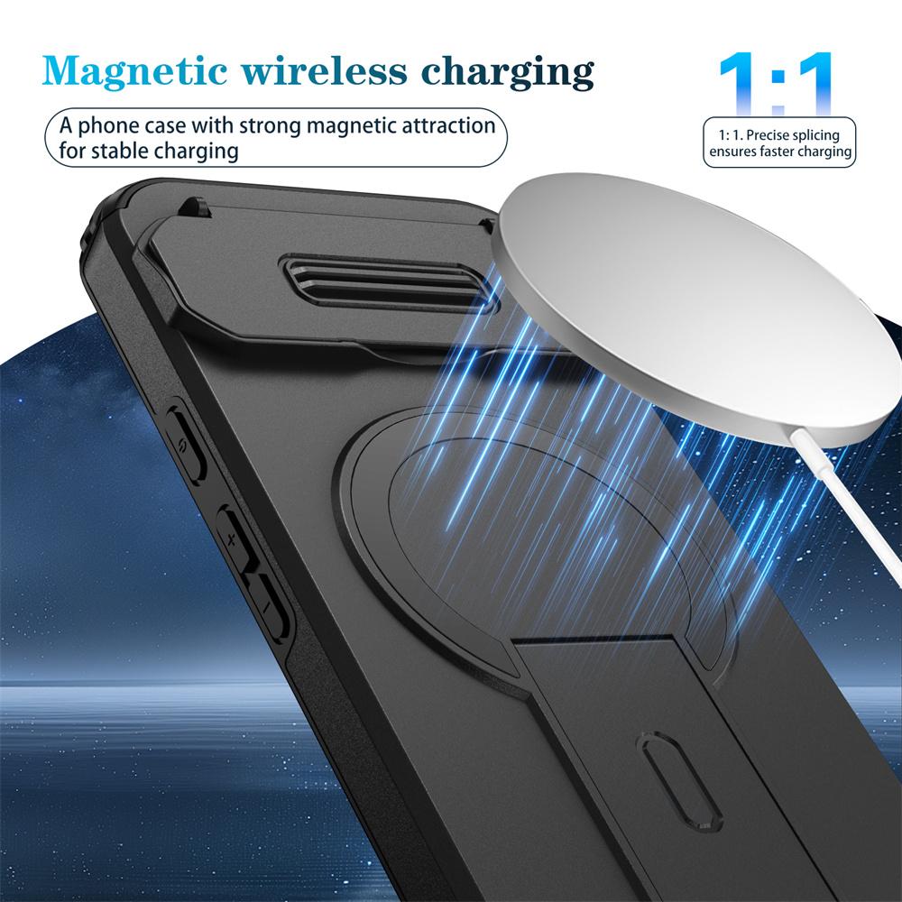 Protezione Scorrevole Fotocamera Supporto Pieghevole Magnetico Per Custodia Magsafe Per Google Pixel 10 9 8 Pro XL 8A 9A 10A Cover Posteriore Rigida Antiurto