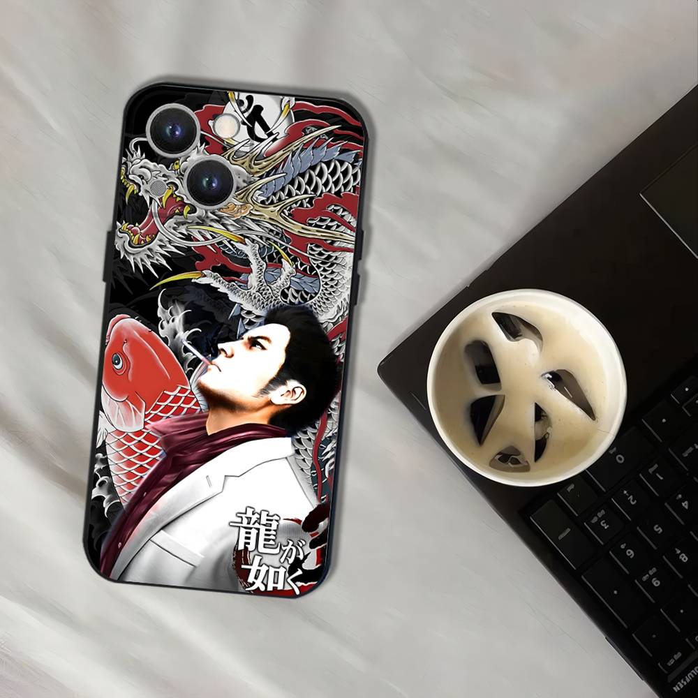 Yakuza 0 Game For iPhone 17,16,15,14,13,12,11,Pro,XS,Max,XR,Plus,E,SE4,Mini Black Soft Cover Phone Case